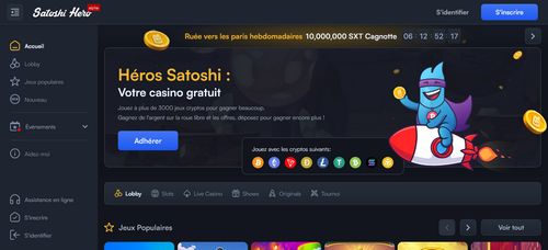 satoshihero faucet site de crypto casino gratuit